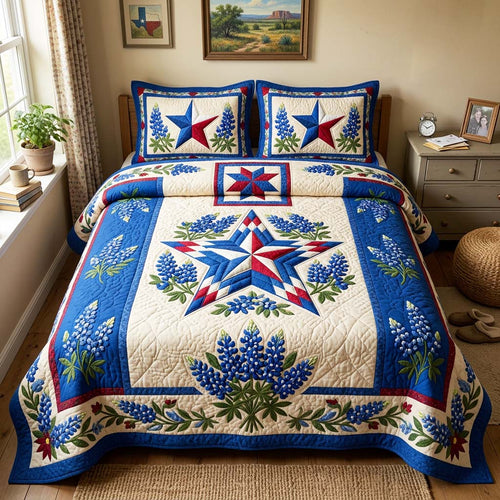 Classic Texas Star 3-Piece Quilted Bedding Set GFTOQM4673