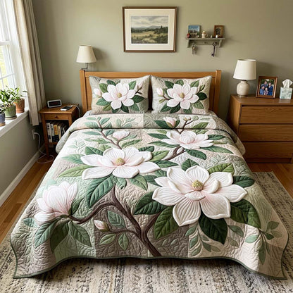 Magnolia Garden 3-Piece Quilted Bedding Set GFTOQM4680