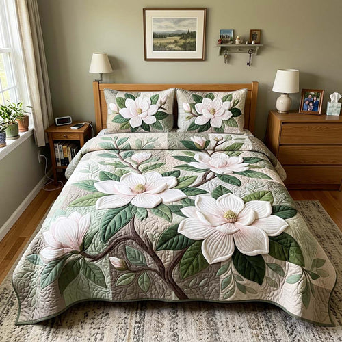 Magnolia Garden 3-Piece Quilted Bedding Set GFTOQM4680