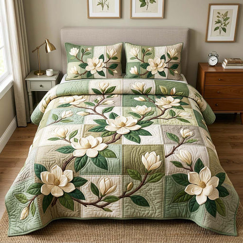 Magnolia Patch Garden 3-Piece Quilted Bedding Set GFTOQM4684