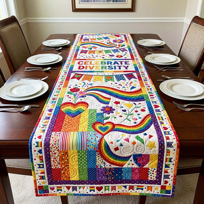 Celebrate Rainbow Quilted Table Runner GFTOQM4693
