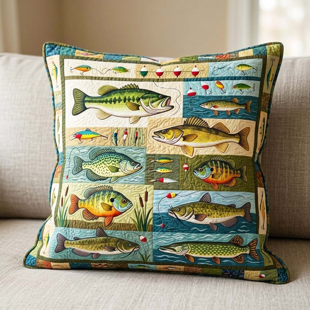 Lake Catch Quilted Pillow Case GFTOQM4714