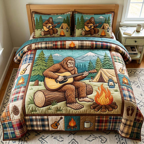 Guitar Bigfoot 3-Piece Quilted Bedding Set GFTOQM4718