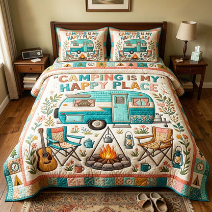 Happy Camping 3-Piece Quilted Bedding Set GFTOQM4720
