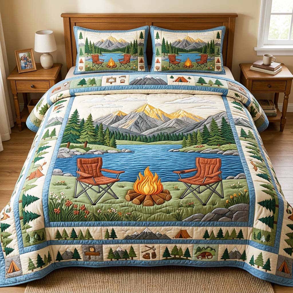 Lake Camp 3-Piece Quilted Bedding Set GFTOQM4721