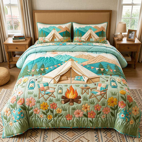 Floral Camp 3-Piece Quilted Bedding Set GFTOQM4724
