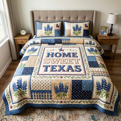 Sweet Texas 3-Piece Quilted Bedding Set GFTOQM4729