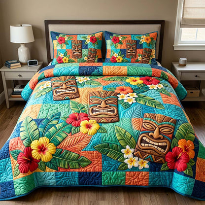 Tiki Bloom 3-Piece Quilted Bedding Set GFTOQM4733