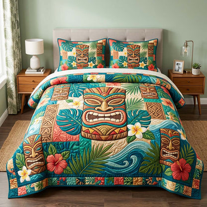 Island Patch 3-Piece Quilted Bedding Set GFTOQM4737