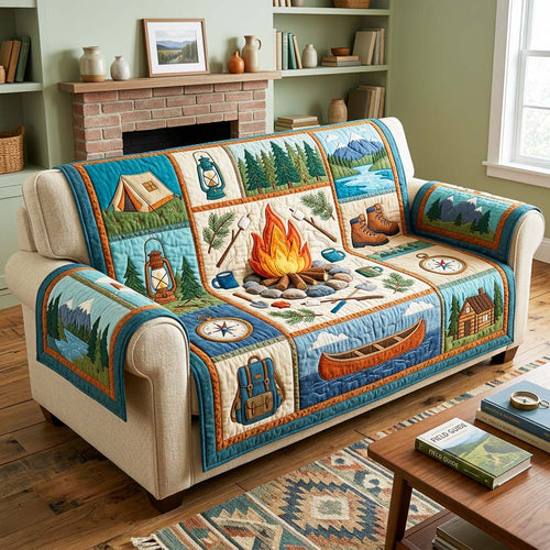Campfire Grid Quilted Sofa Cover GFTOQM4738