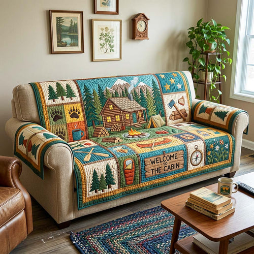 Cabin Welcome Quilted Sofa Cover GFTOQM4741
