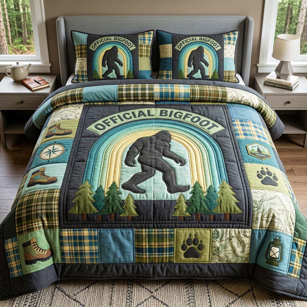 Forest Badge 3-Piece Quilted Bedding Set GFTOQM4749