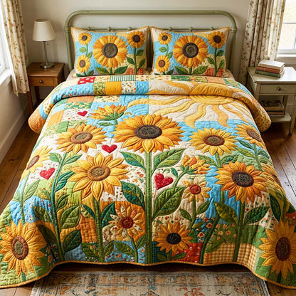 Sunny Garden 3-Piece Quilted Bedding Set GFTOQM4754