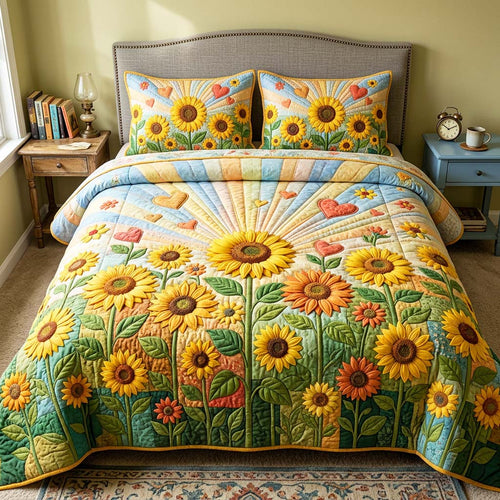 Folk Garden 3-Piece Quilted Bedding Set GFTOQM4758