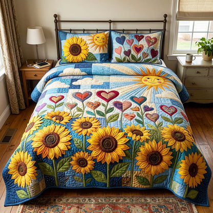 Heart Garden 3-Piece Quilted Bedding Set GFTOQM4759