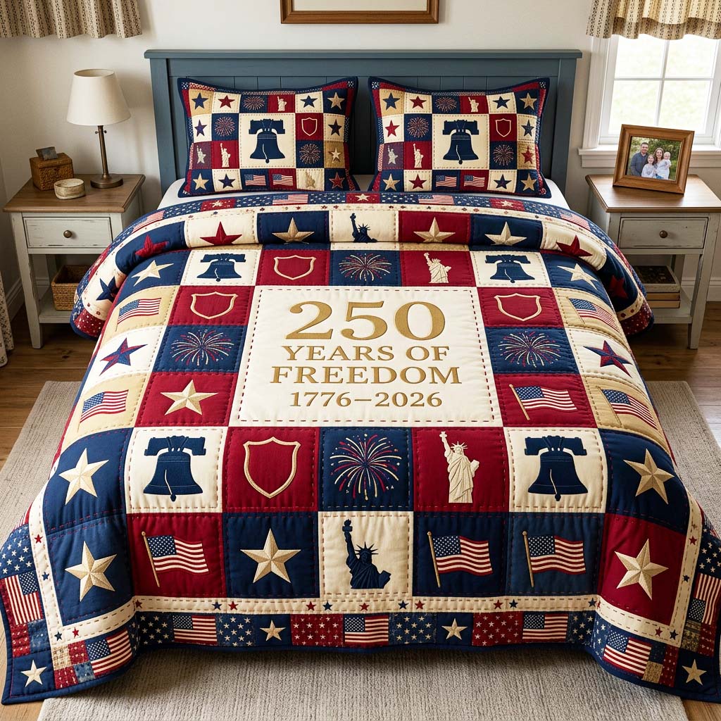 Freedom Legacy 3-Piece Quilted Bedding Set GFTOQM4812