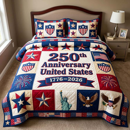 Anniversary Honor 3-Piece Quilted Bedding Set GFTOQM4816