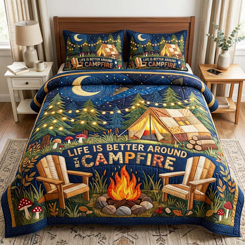 Campfire Nights 3-Piece Quilted Bedding Set GFTOQM4825