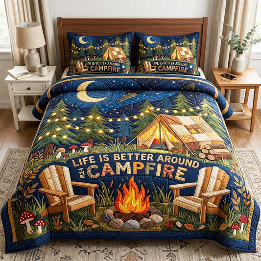 Campfire Nights 3-Piece Quilted Bedding Set GFTOQM4825