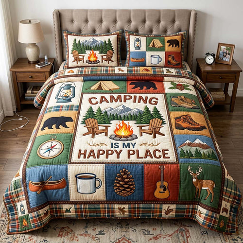 Camping Retreat 3-Piece Quilted Bedding Set GFTOQM4826