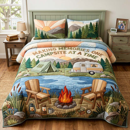 Campsite Memories 3-Piece Quilted Bedding Set GFTOQM4827