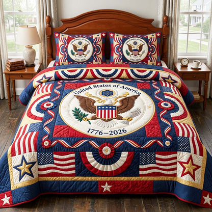 Heritage Patch 3-Piece Quilted Bedding Set GFTOQM4847