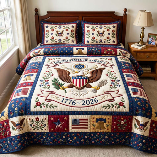 Heritage Patch 3-Piece Quilted Bedding Set GFTOQM4848