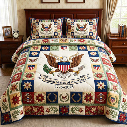 Heritage Patch 3-Piece Quilted Bedding Set GFTOQM4852