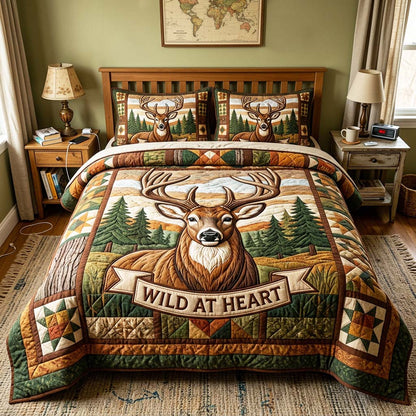 Wild Spirit 3-Piece Quilted Bedding Set GFTOQM4856