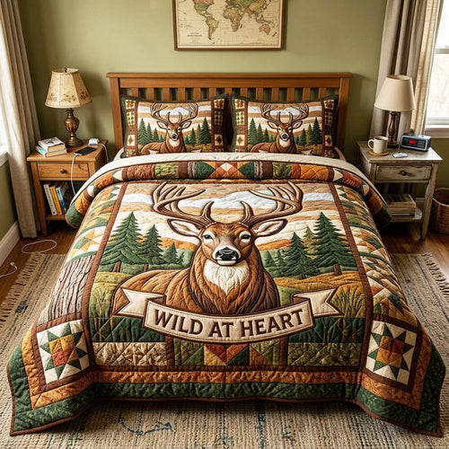 Wild Spirit 3-Piece Quilted Bedding Set GFTOQM4856