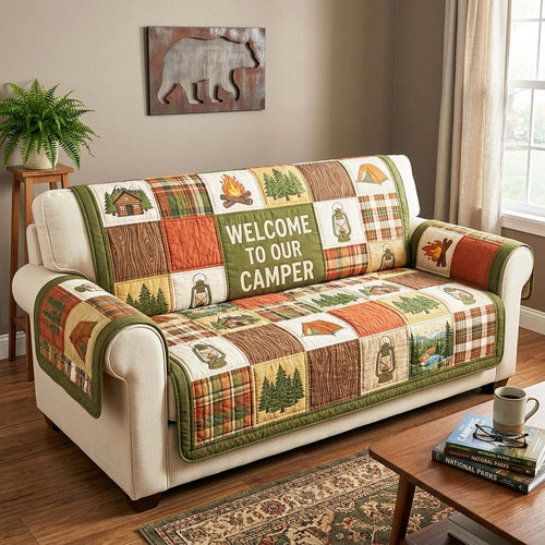 Cabin Welcome Quilted Sofa Cover GFTOQM4863