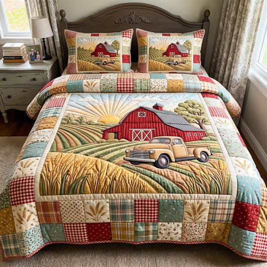Harvest Sunrise 3-Piece Quilted Bedding Set GFTOQM4869