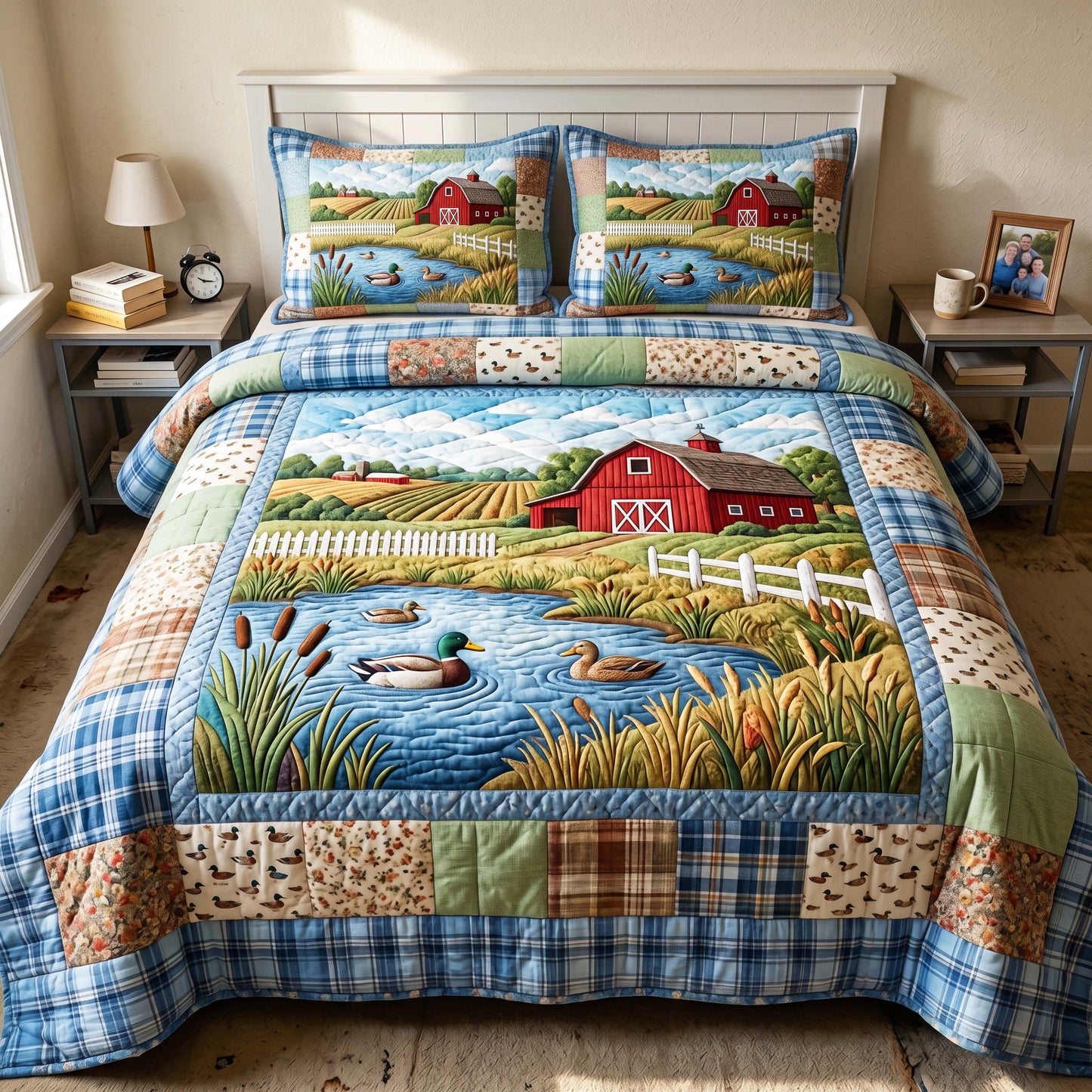Duck Meadow 3-Piece Quilted Bedding Set GFTOQM4870