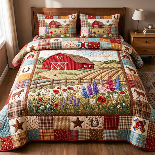 Wildflower Barn 3-Piece Quilted Bedding Set GFTOQM4871