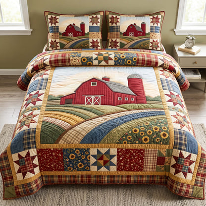 Prairie Patchwork 3-Piece Quilted Bedding Set GFTOQM4873