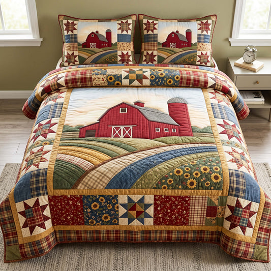 Prairie Patchwork 3-Piece Quilted Bedding Set GFTOQM4873