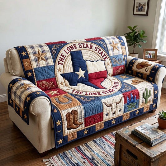Lone Star Pride Quilted Sofa Cover GFTOQM4877