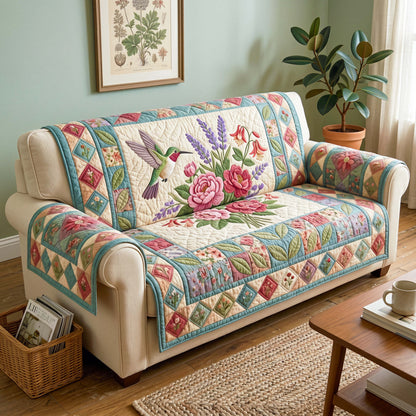 Garden Hummingbird Quilted Sofa Cover GFTOQM4912
