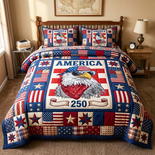 Bandana Eagle 3-Piece Quilted Bedding Set GFTOQM4922