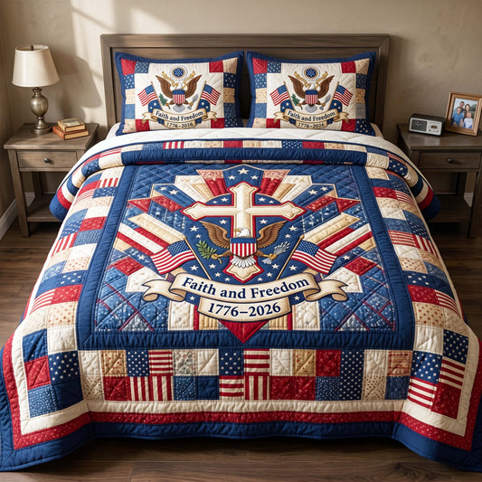Faith Banner 3-Piece Quilted Bedding Set GFTOQM4927