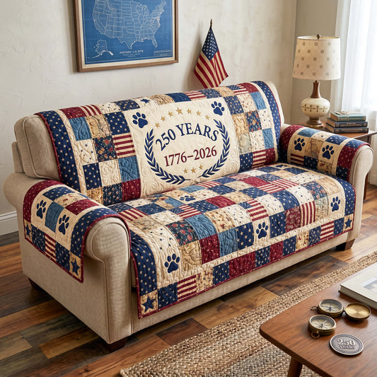 Patriot Paws Quilted Sofa Cover GFTOQM4958