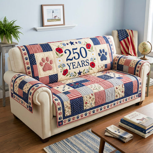 Paw Garden Quilted Sofa Cover GFTOQM4963