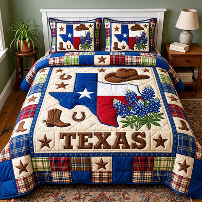 Bluebonnet State 3-Piece Quilted Bedding Set GFTOQM5033