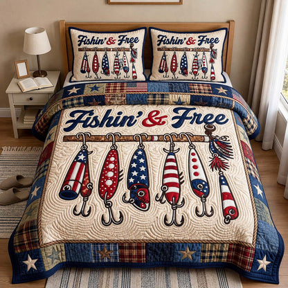 Freedom Lures 3-Piece Quilted Bedding Set GFTOQM5047