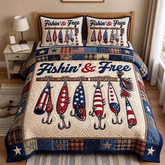 Freedom Lures 3-Piece Quilted Bedding Set GFTOQM5047
