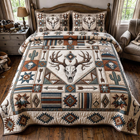 Skull Trails 3-Piece Quilted Bedding Set GFTOQM5055