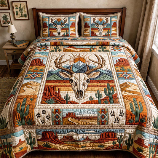 Mesa Antlers 3-Piece Quilted Bedding Set GFTOQM5056