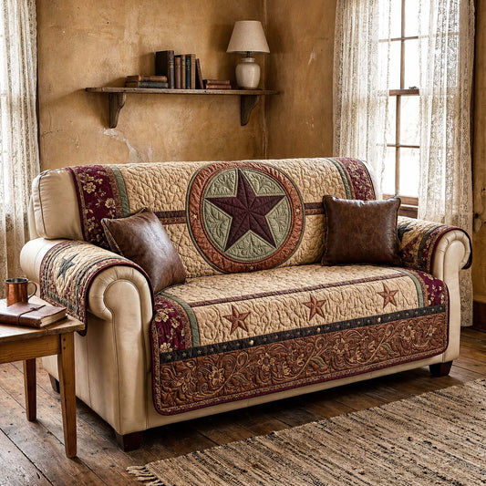Vintage Frontier Quilted Sofa Cover GFTOQM5063