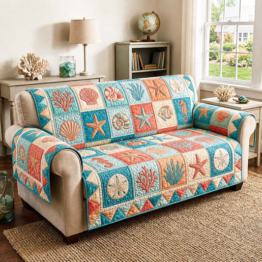 Coral Breeze Quilted Sofa Cover GFTOQM5068