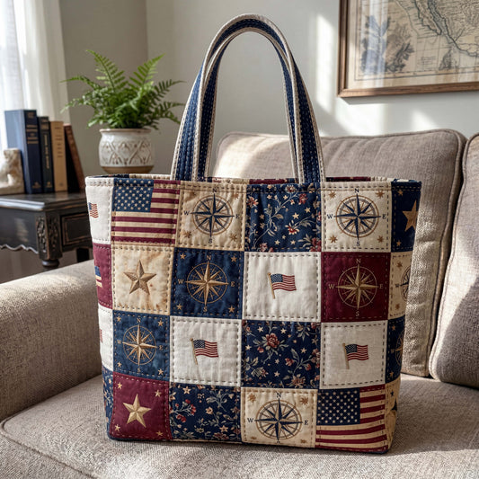 Colonial Compass Quilted Tote Bag GFTOQM5084